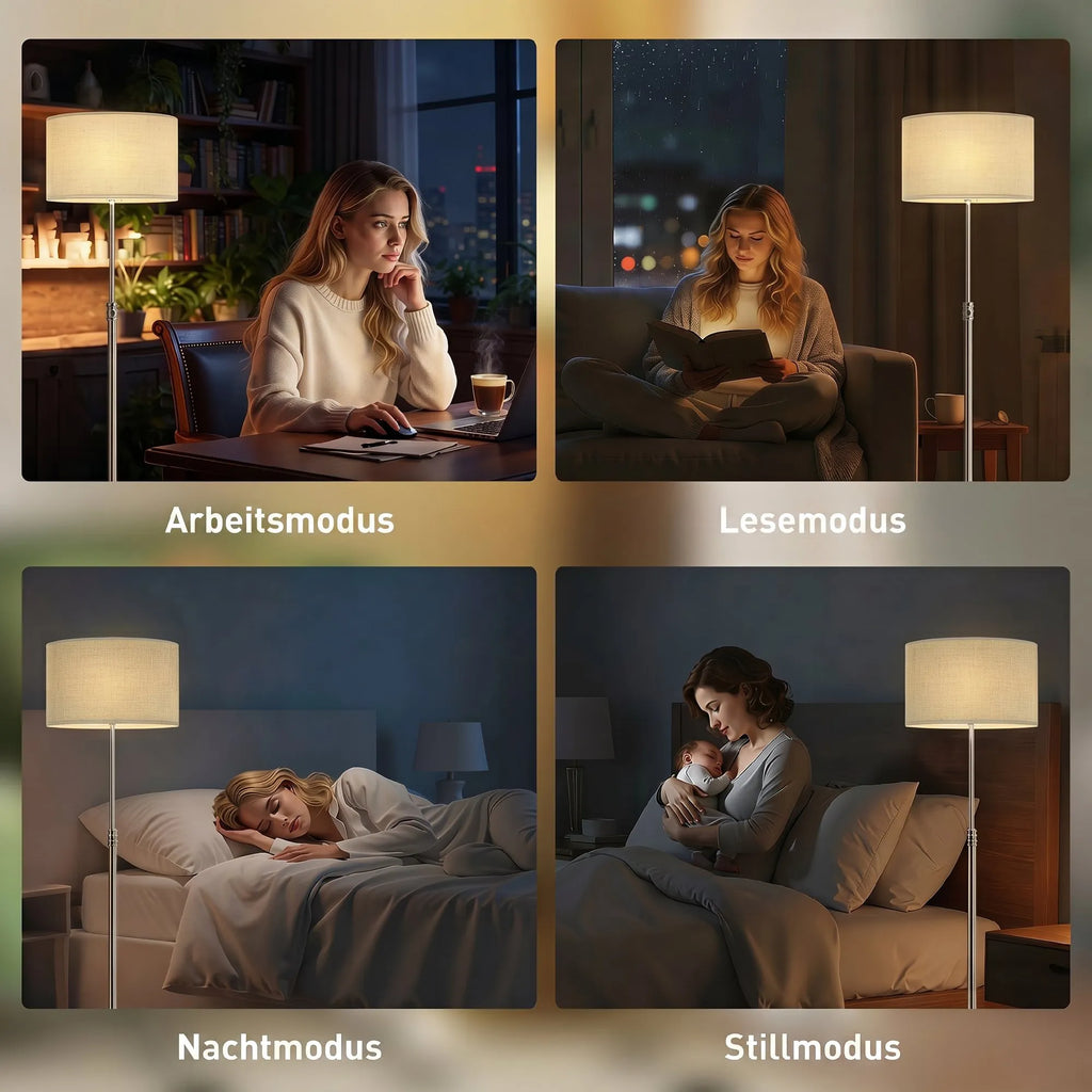 Toršero panaudojimo scenarijai: darbas, skaitymas, miegas ir maitinimas