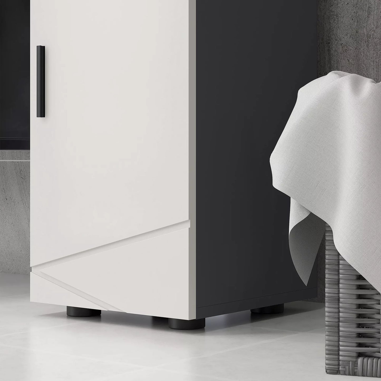 Vonios spintelė, vonios komoda, reguliuojamos lentynos, atlaiko iki 25 kg, pilka