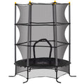 Trampolinas vaikams, Ø163 cm, su apsauginiu tinklu, vidaus ir lauko naudojimui, apkrova iki 50 kg, plienas, plastikas, juodas