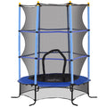 Trampolinas vaikams, Ø163 cm, su apsauginiu tinklu, vidaus ir lauko naudojimui, apkrova iki 50 kg, plienas, plastikas, mėlynas