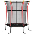 Trampolinas vaikams, Ø163,5 cm, su apsauginiu tinklu, paminkštintas, plieninis, atlaiko iki 50 kg svorį, juodas ir raudonas