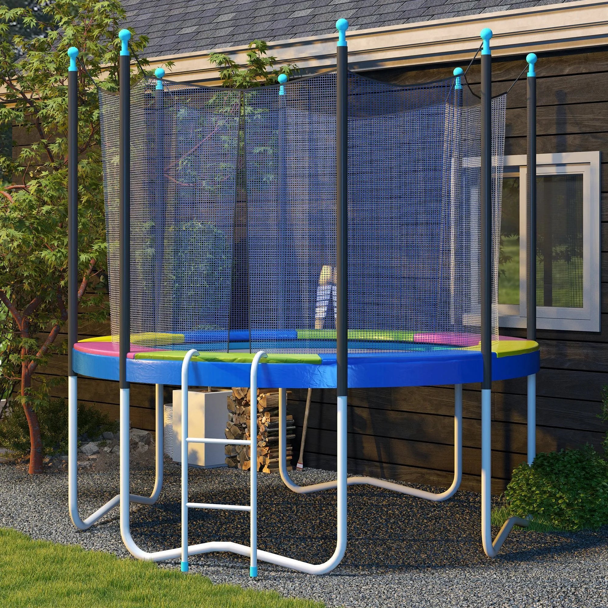 Trampolino kraštų apsauga 305 cm, spalvota