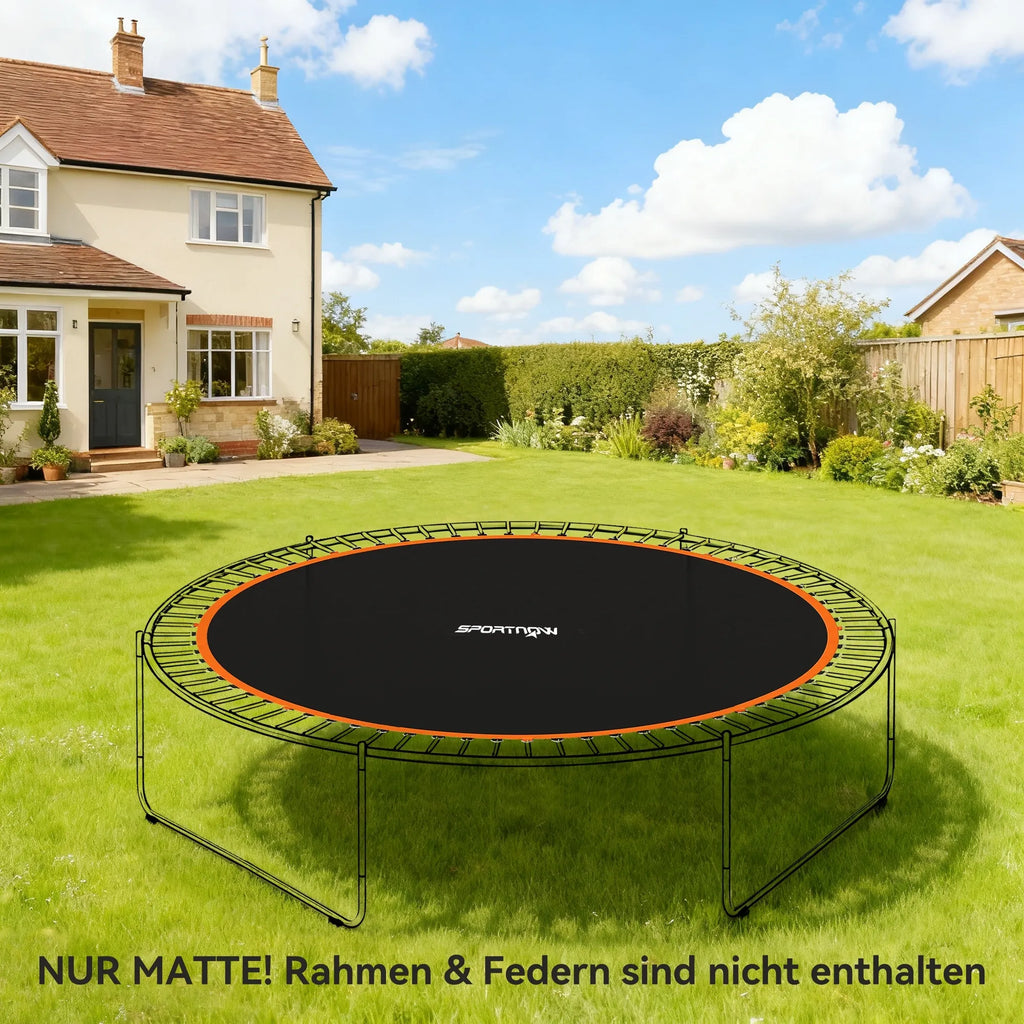 Trampolino šokinėjimo kilimėlis 3,66 m, 72 V-žiedai, oranžinis