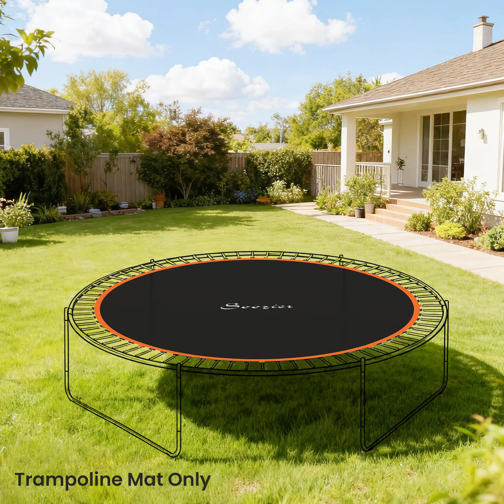 Trampolino šokinėjimo kilimėlis 3,66 m, 72 V-žiedai, oranžinis