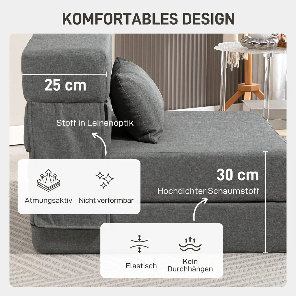 Transformuojama grindų sofa Nemo 80x80 cm, pilka