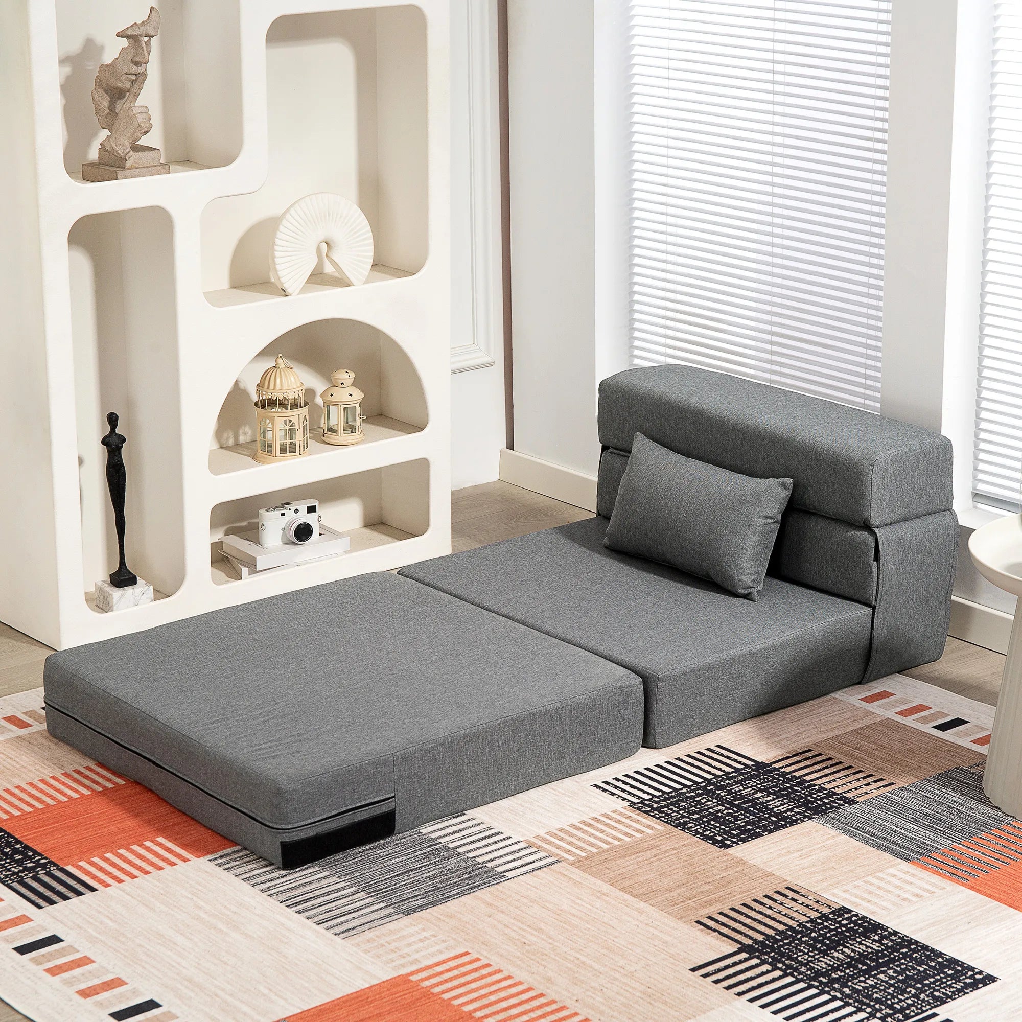 Transformuojama grindų sofa Nemo 80x80 cm, pilka