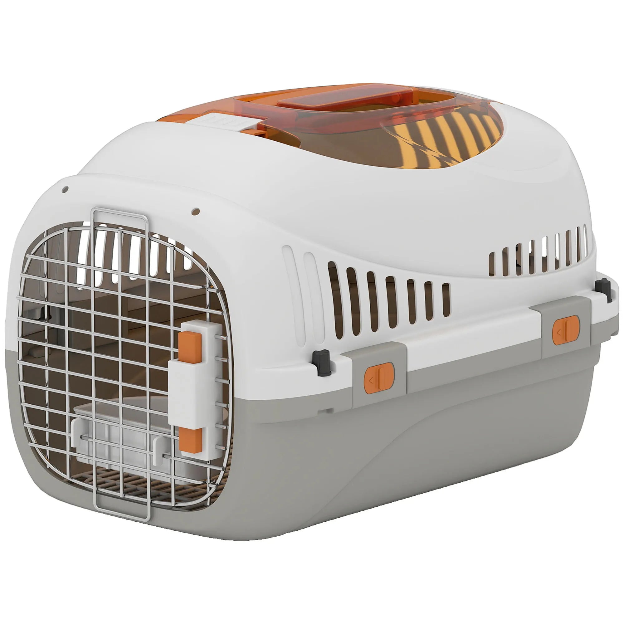 Transportavimo dėžė gyvūnams plastikine konstrukcija 49x32x31 cm pilka
