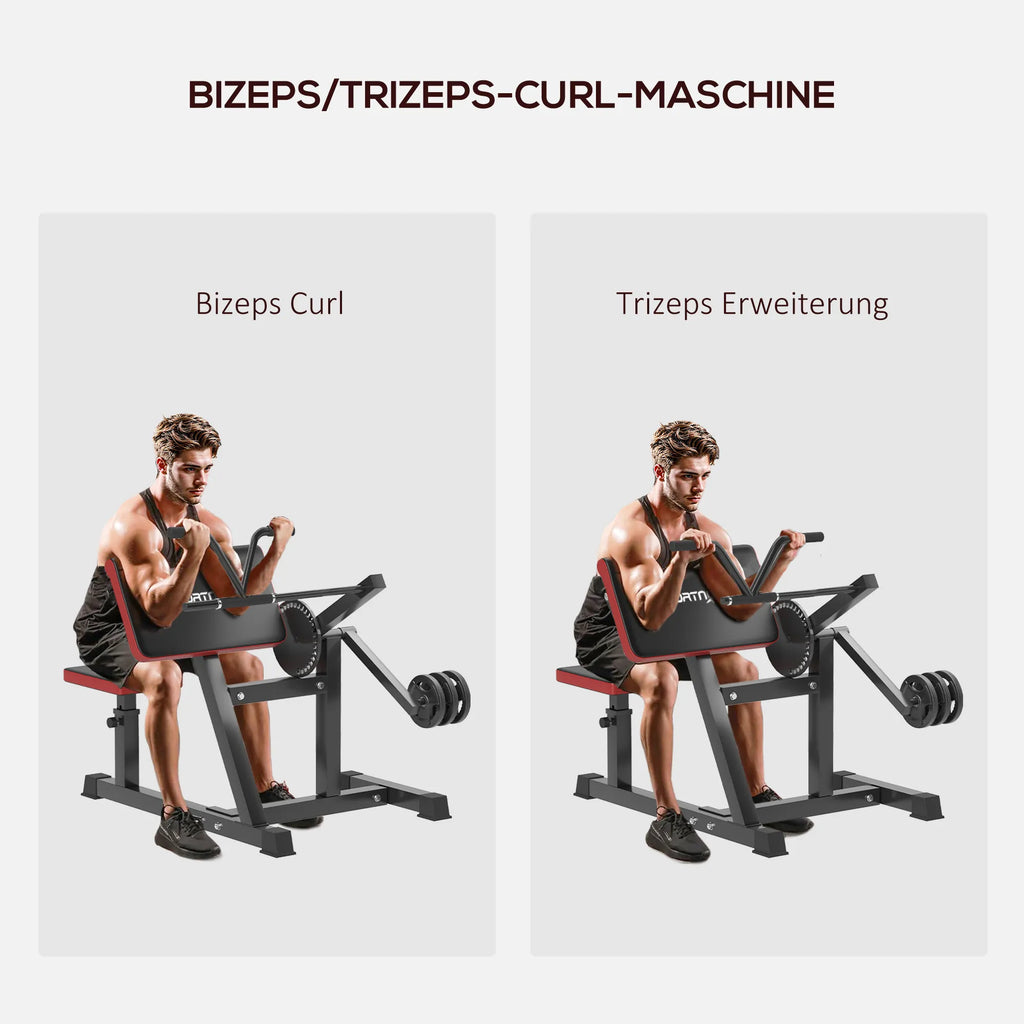 Treniruočių suoliukas bicepsams ir tricepsams, reguliuojamas, juodas