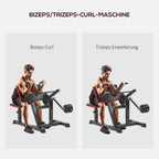 Treniruočių suoliukas bicepsams ir tricepsams, reguliuojamas, juodas