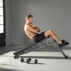 Treniruočių suoliukas reguliuojamas sulankstomas, iki 150 kg, juodas