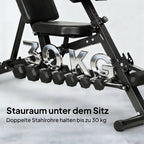 Treniruočių suoliukas reguliuojamas sulankstomas, iki 150 kg, juodas