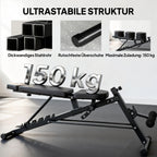 Treniruočių suoliukas reguliuojamas sulankstomas, iki 150 kg, juodas