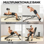 Treniruočių suoliukas reguliuojamas sulankstomas, iki 150 kg, juodas
