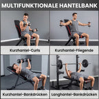 Treniruočių suoliukas, sulankstomas, reguliuojamas, iki 250 kg, juodas