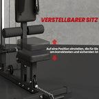 Treniruoklis jėgos stotis su lynų traukos sistema, iki 110 kg, juodas