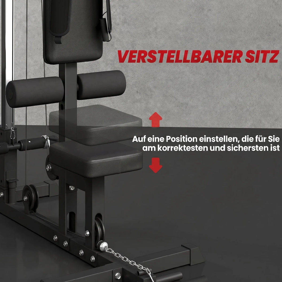 Treniruoklis jėgos stotis su lynų traukos sistema, iki 110 kg, juodas