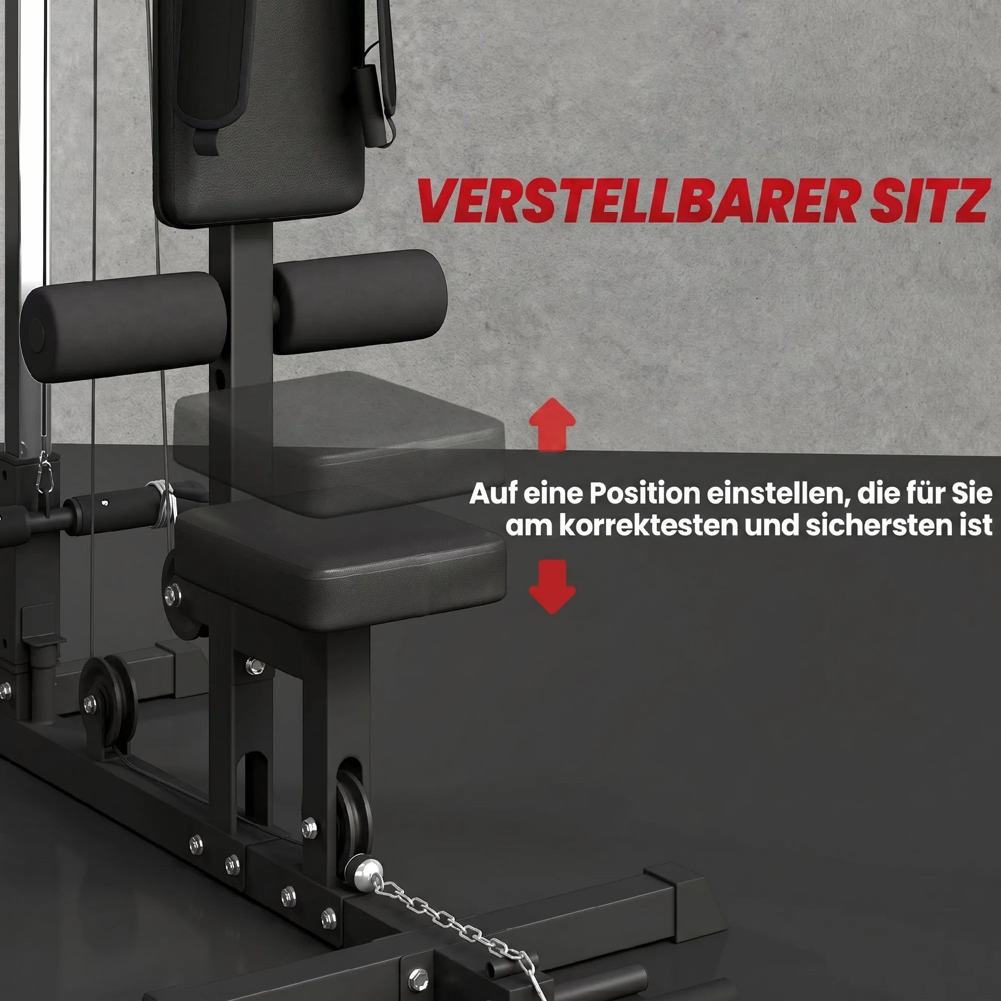 Treniruoklis jėgos stotis su lynų traukos sistema, iki 110 kg, juodas