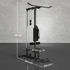 Treniruoklis jėgos stotis su lynų traukos sistema, iki 110 kg, juodas