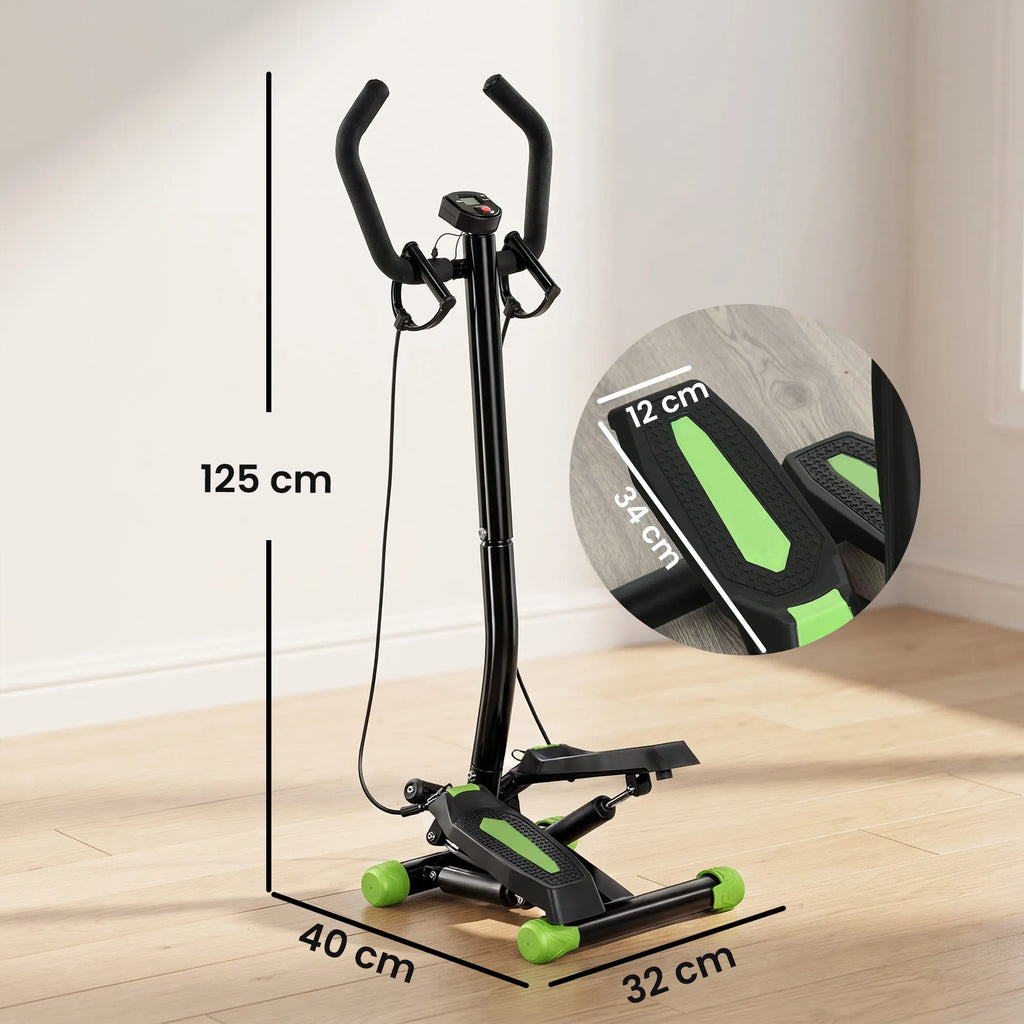 Treniruoklis steperis su atrama ir pasipriešinimo virvėmis, 100 kg, juodas-žalias