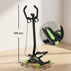 Treniruoklis steperis su atrama ir pasipriešinimo virvėmis, 100 kg, juodas-žalias