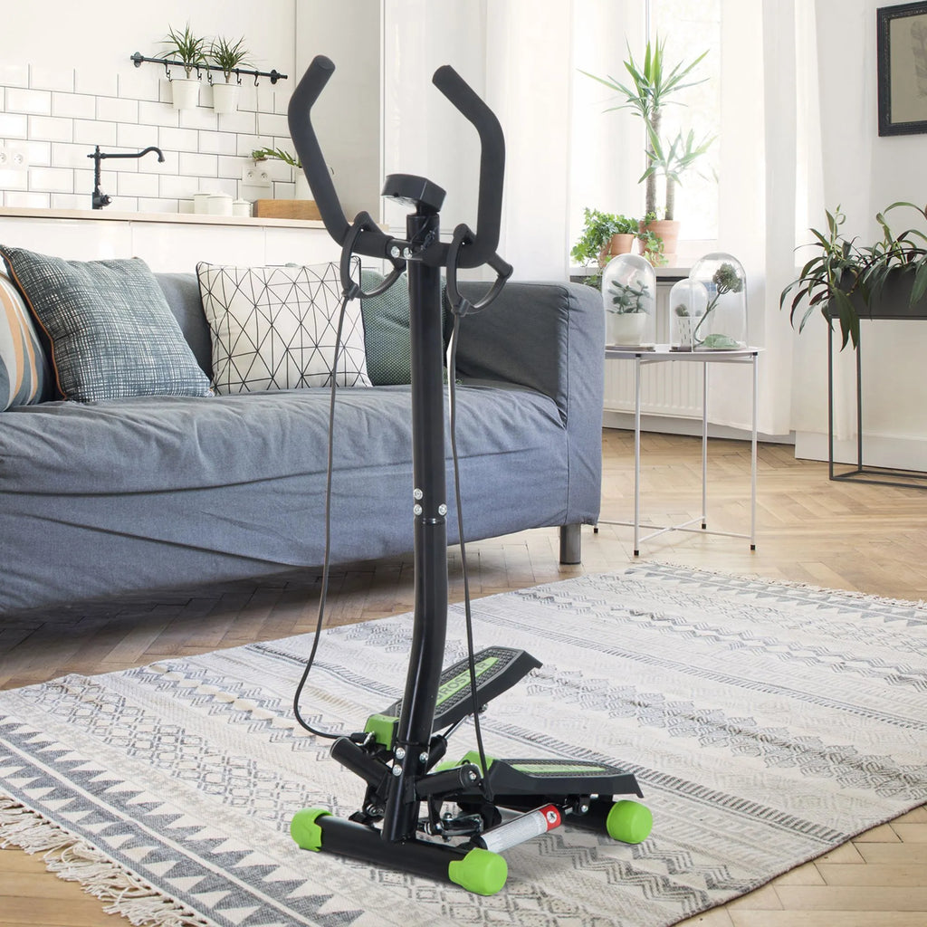 Treniruoklis steperis su atrama ir pasipriešinimo virvėmis, 100 kg, juodas-žalias