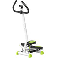 Treniruoklis stepperis su rankena, LCD ekranu ir neslystančiais pedalais, žalia-juoda
