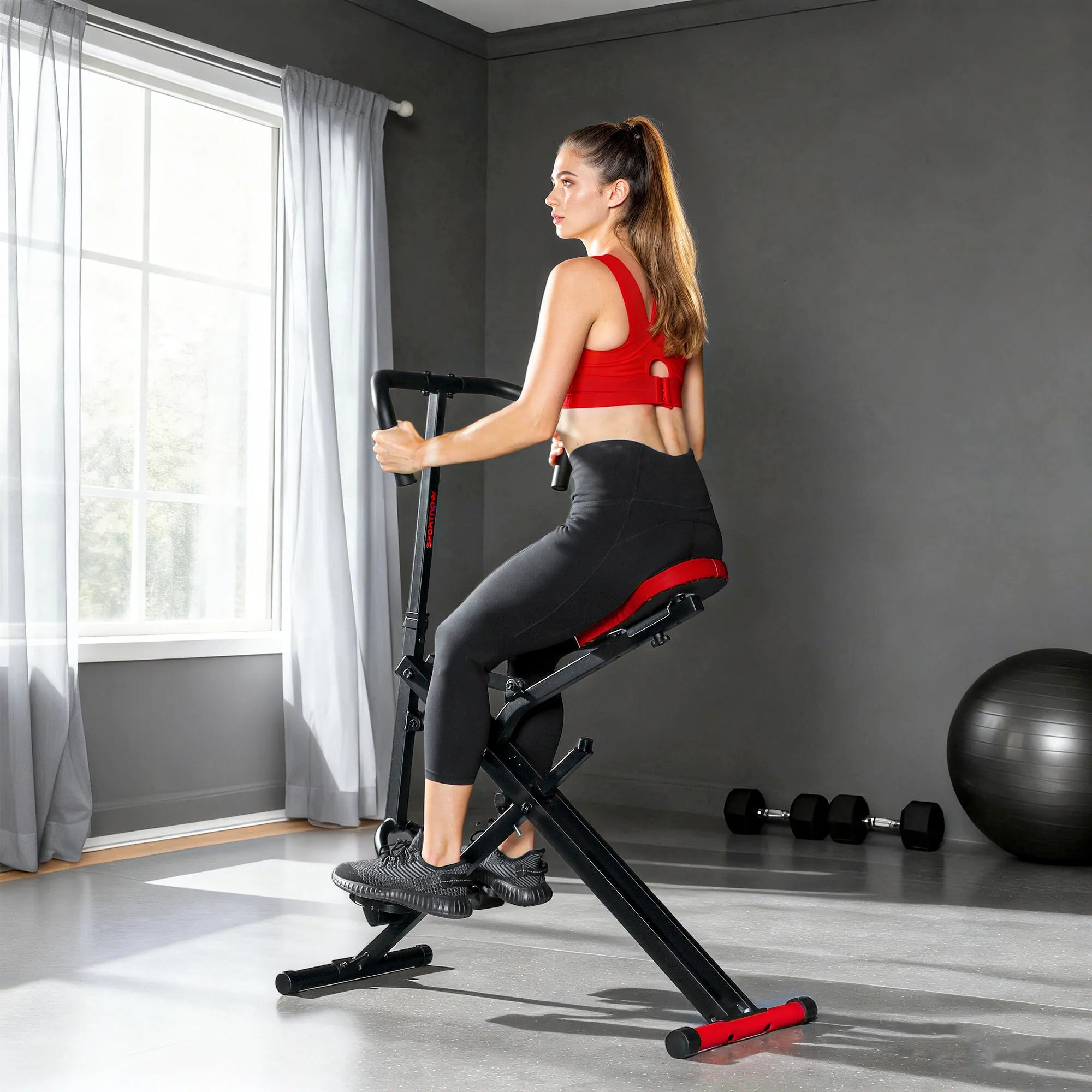 Treniruoklis visam kūnui, reguluojamas, iki 100 kg, raudonas