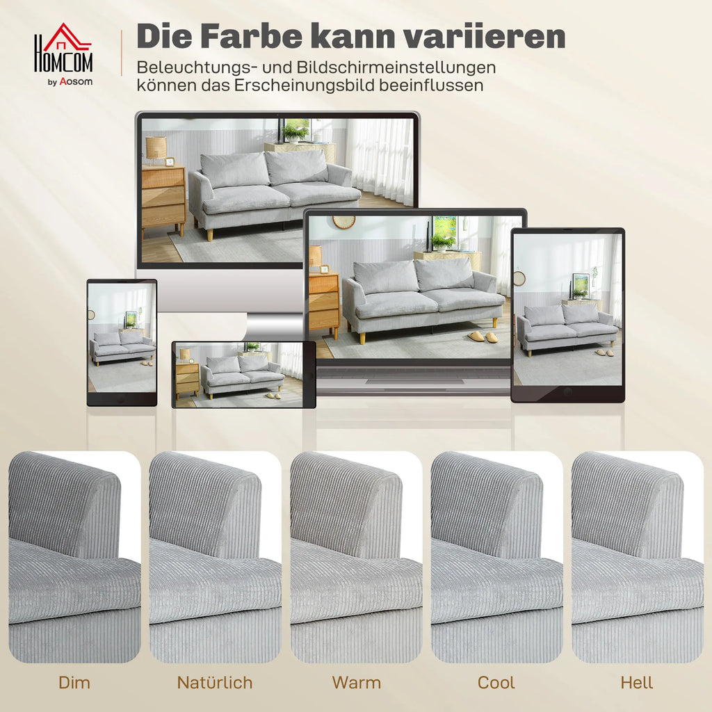 Trivietė sofa, 188 cm, šviesiai pilka, su porankiais ir velveto tekstūros audiniu, iki 330 kg