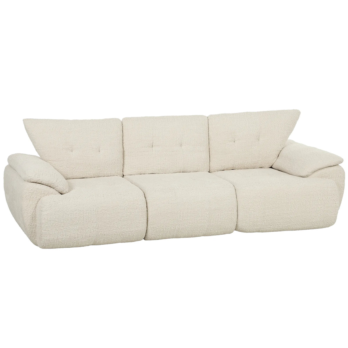 Trivietė sofa, 260 cm, modulinė, kreminės spalvos