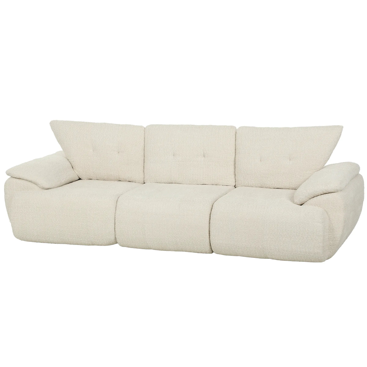 Trivietė sofa, 260 cm, modulinė, kreminės spalvos
