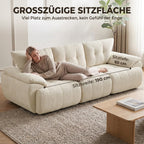 Trivietė sofa, 260 cm, modulinė, kreminės spalvos