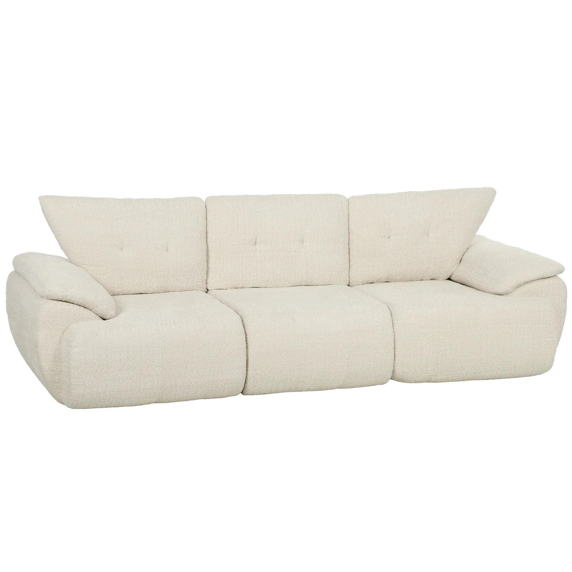 Trivietė sofa, 260 cm, modulinė, kreminės spalvos