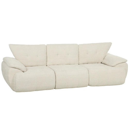 Trivietė sofa, 260 cm, modulinė, kreminės spalvos