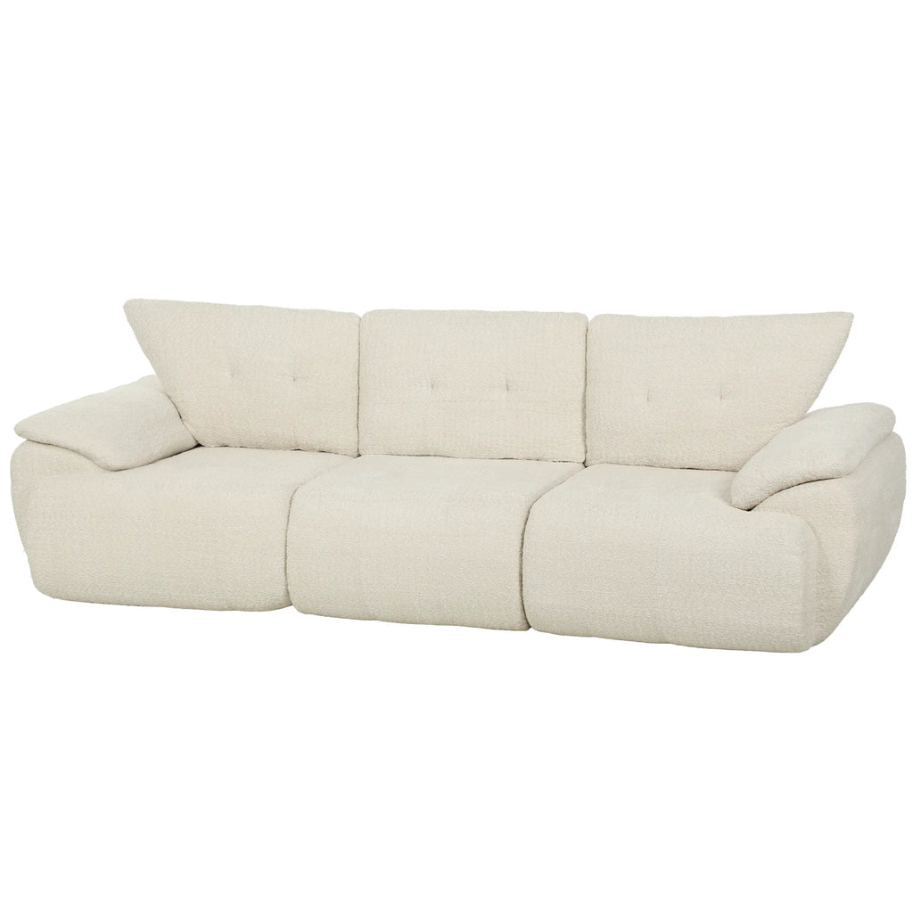 Trivietė sofa, 260 cm, modulinė, kreminės spalvos