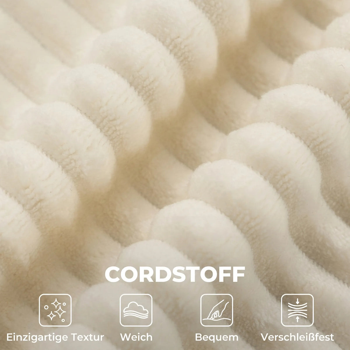 Trivietė sofa, modulinė, be standaus rėmo, rumbuotas pliušas, smėlio spalvos