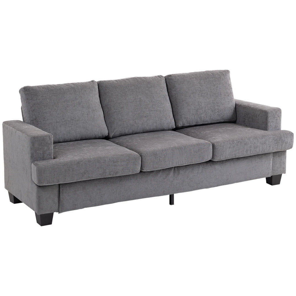 Trivietė sofa, poliesterio apmušalas, pilka