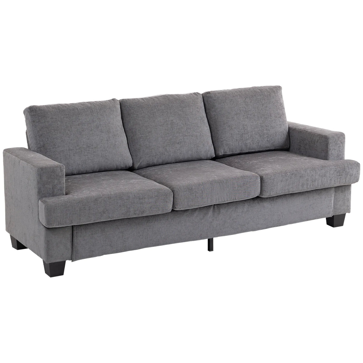Trivietė sofa, poliesterio apmušalas, pilka