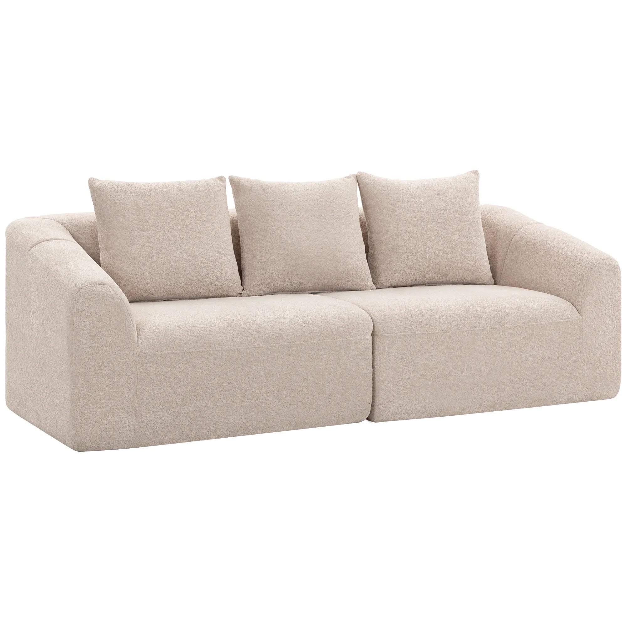 Trivietė sofa, smėlio spalvos