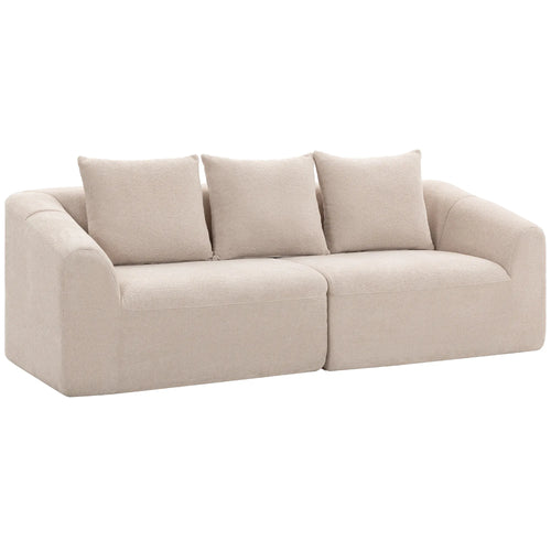 Trivietė sofa, smėlio spalvos