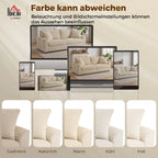 Trivietė sofa su pagalvėlėmis, 212 cm, kreminės spalvos