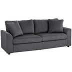 Trivietė sofa su pagalvėlėmis, 212 cm, tamsiai pilka