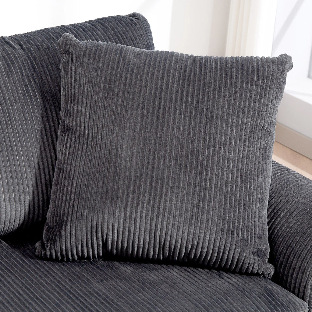 Trivietė sofa su pagalvėlėmis, 212 cm, tamsiai pilka