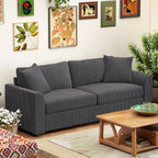 Trivietė sofa su pagalvėlėmis, 212 cm, tamsiai pilka
