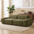 Trivietė sofa, su plačia sėdimąja dalimi, iki 360 kg, tamsiai žalia