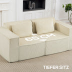 Trivietė sofa, su plačiais porankiais, 202 cm, smėlio spalvos