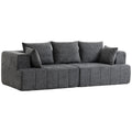 Trivietė sofa, su veliūriniu audiniu ir kišeninėmis spyruoklėmis, pilka