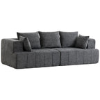 Trivietė sofa, su veliūriniu audiniu ir kišeninėmis spyruoklėmis, pilka