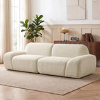 Trivietė sofa, suapvalinta, 360 kg apkrova, kreminės baltos spalvos