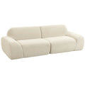 Trivietė sofa, suapvalinta, 360 kg apkrova, kreminės baltos spalvos