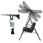 Trivietės sodo supynės su čiužiniu, plieninis rėmas, rudos